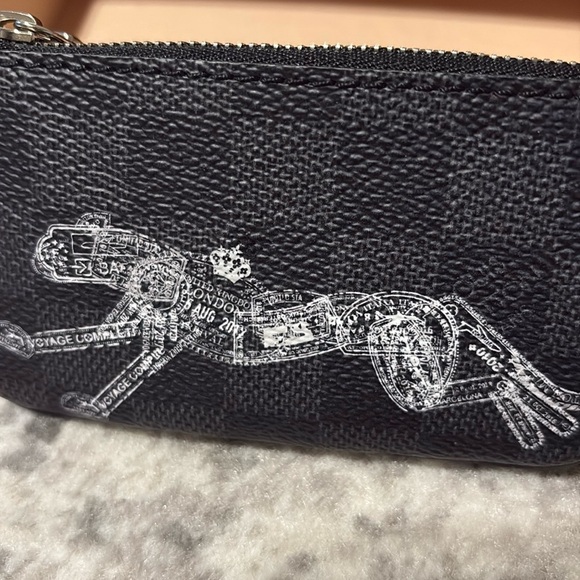 Louis Vuitton Key Pouch Monogram Black Animal Print Zipper Coin Card Holder - Picture 11 of 13